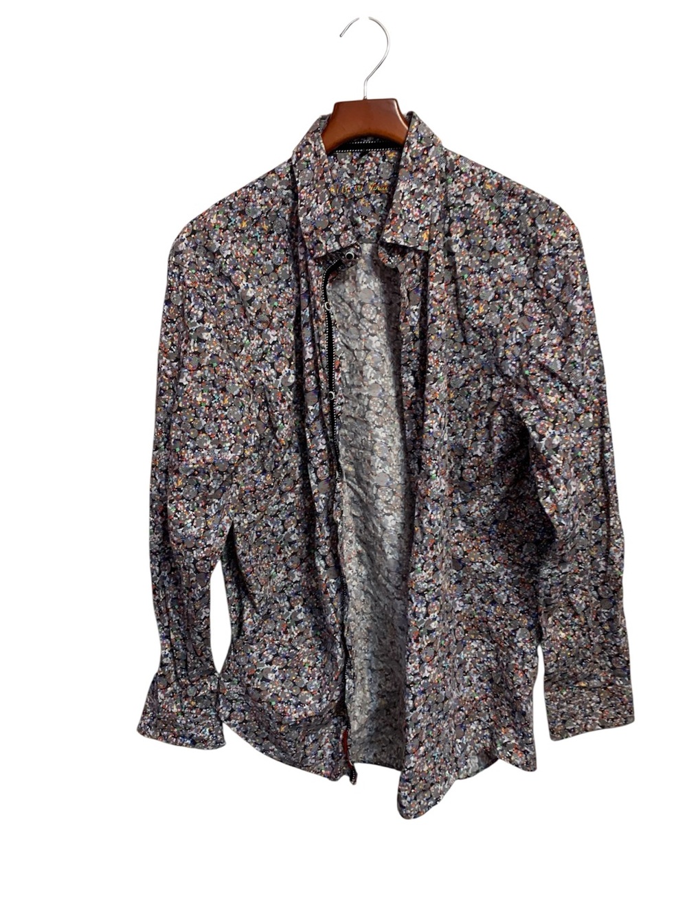 LUCHIANO VISCONTI BLACK Size XXL CONFETTI MULTI COTTON SHIRT